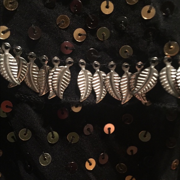 Marciano Black with Gold Beads Tiered Camisole Sm - Picture 3 of 6